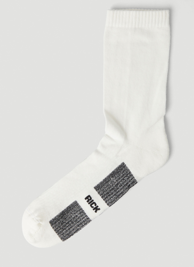 Shop Rick Owens Glitter Socks In White