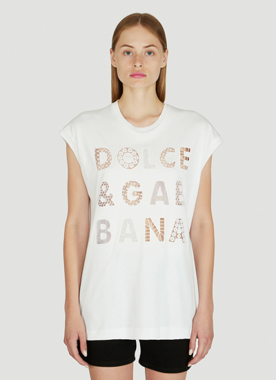 Shop Dolce & Gabbana Cut-out Logo T-shirt In White