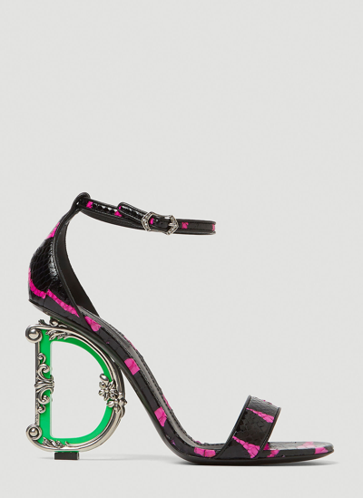 Shop Dolce & Gabbana Baroque Dg Heeled Sandals In Pink