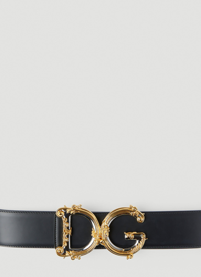 Shop Dolce & Gabbana Logo Plaque Belt In Black