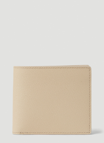 Shop Maison Margiela Bi-fold Leather Wallet In Beige