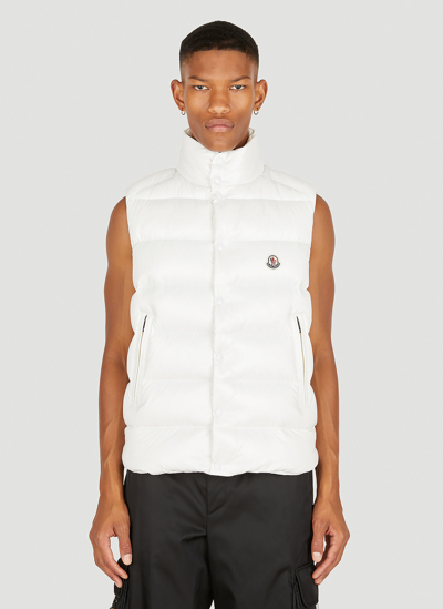 Shop Moncler Tibb Sleeveless Jacket In White