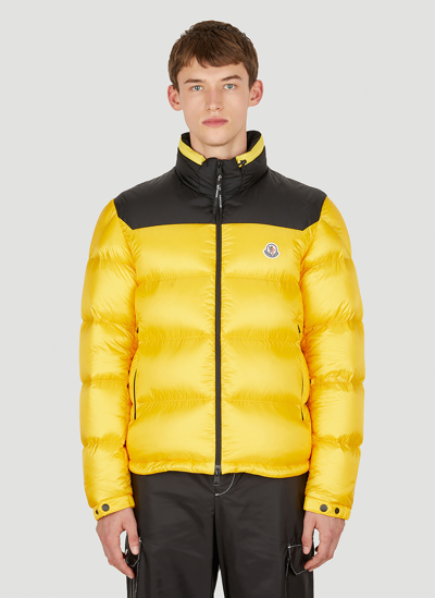 Shop Moncler Peuplier Puffer Jacket In Yellow