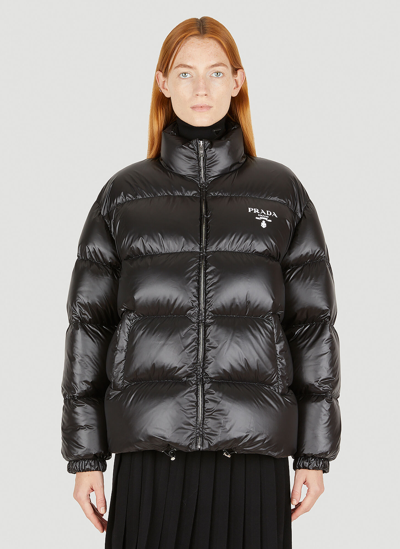 Shop Prada Re-nylon Quilted Jacket In Black