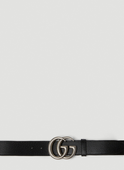 Gucci Raw-cut "gg Marmont" Belt In Black | ModeSens