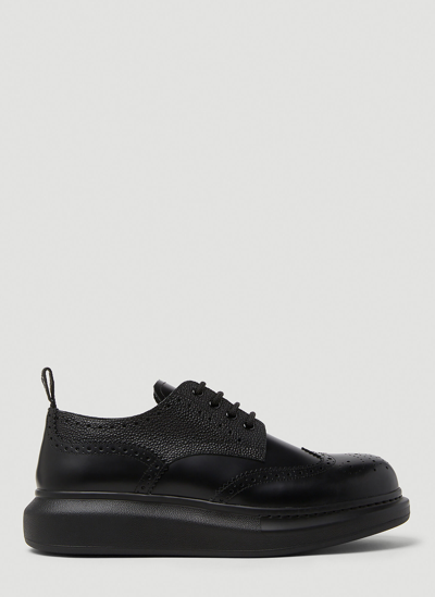 Shop Alexander Mcqueen Platform Brogue Lace-up Shoes In Black