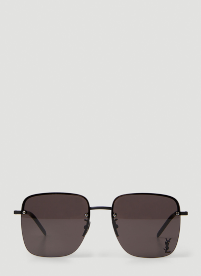 Shop Saint Laurent Monogram Sl312 Sunglasses In Black