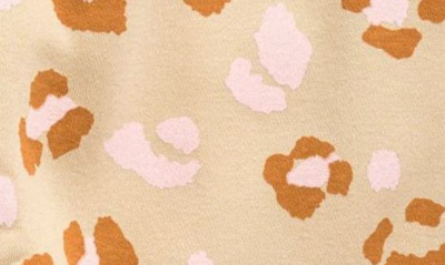Shop Dot Australia Kids' Leopard Print Cotton Fleece Joggers In Tan