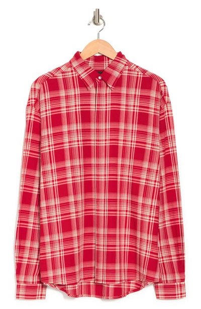 Shop Rta Sierra Plaid Long Sleeve Button-up Shirt In Red Plaid