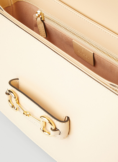 Shop Gucci 1955 Horsebit Azalea Shoulder Bag In Cream