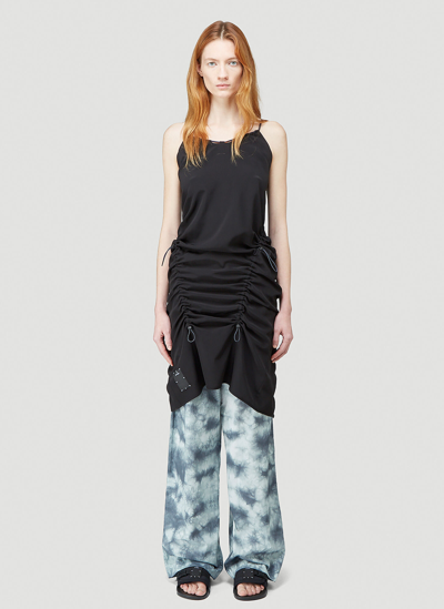 Shop Mcq By Alexander Mcqueen Breathe Drawcord Slip Dress In Black