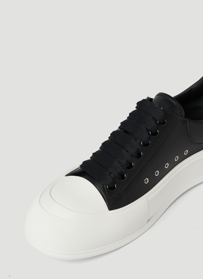 Shop Alexander Mcqueen Deck Plimsoll Sneakers In Black