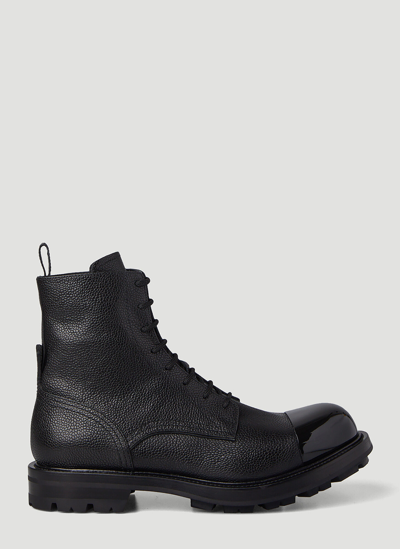 Shop Alexander Mcqueen Worker Lace-up Boots In Black