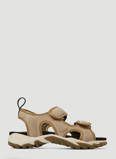 Shop Mcq By Alexander Mcqueen S10 Striae Tech Sandals In Beige