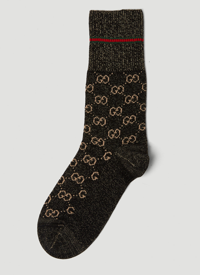 Gucci Gg Jacquard Socks In Black | ModeSens