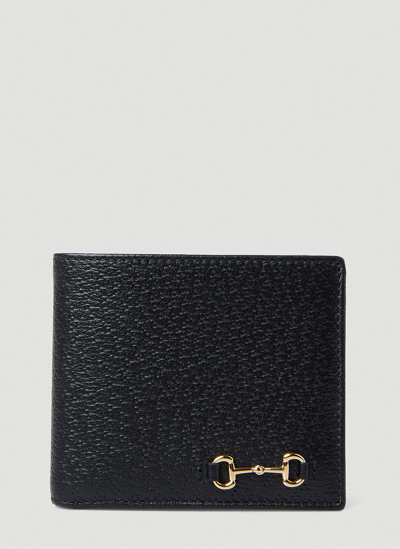 Shop Gucci Horsebit Bifold Wallet In Black