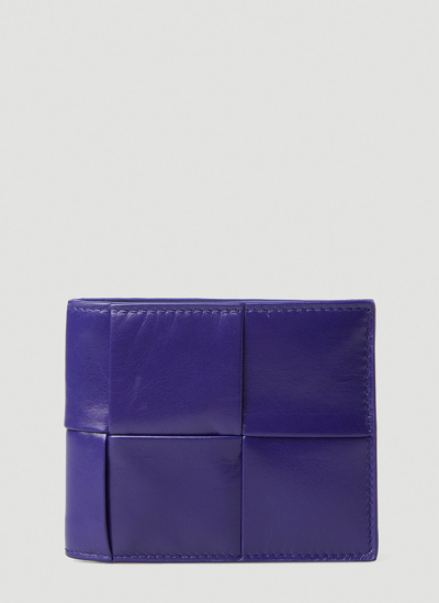 Shop Bottega Veneta Intreccio Bifold Wallet In Purple