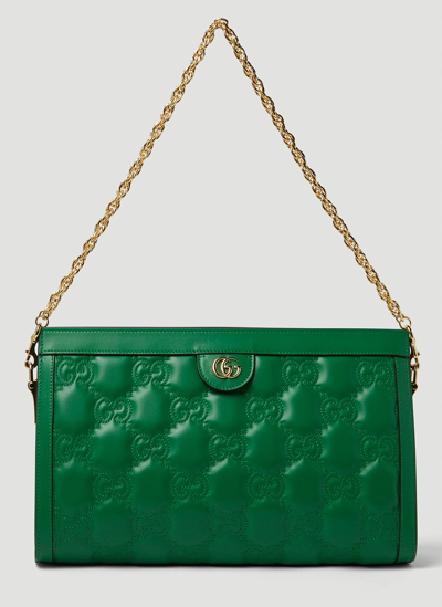 Shop Gucci Gg Matelassé Shoulder Bag In Green