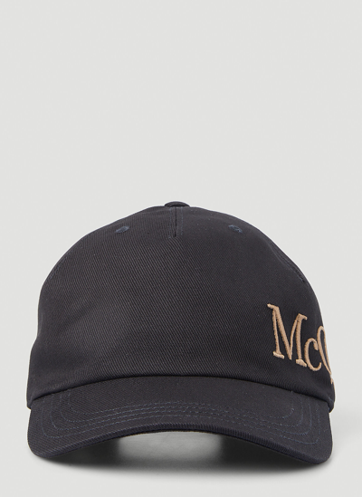 Shop Alexander Mcqueen Logo Embroidery Baseball Cap In Black