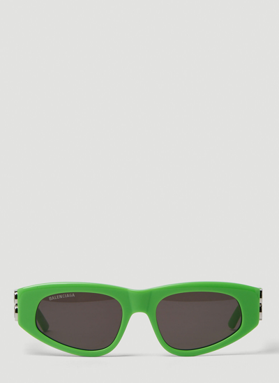 Shop Balenciaga Dynasty D-frame Sunglasses In Green
