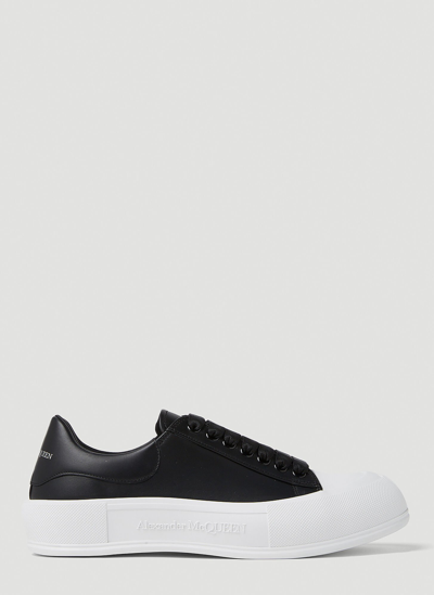 Shop Alexander Mcqueen Deck Plimsoll Sneakers In Black