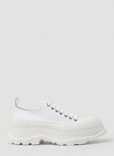 Shop Alexander Mcqueen Tread Slick Lace-up Shoes In White