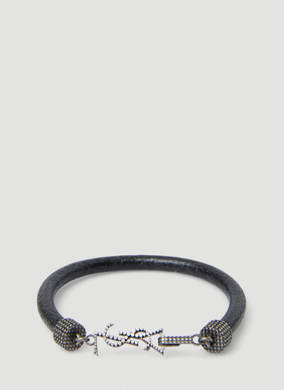 Shop Saint Laurent Opyum Logo Bracelet In Black