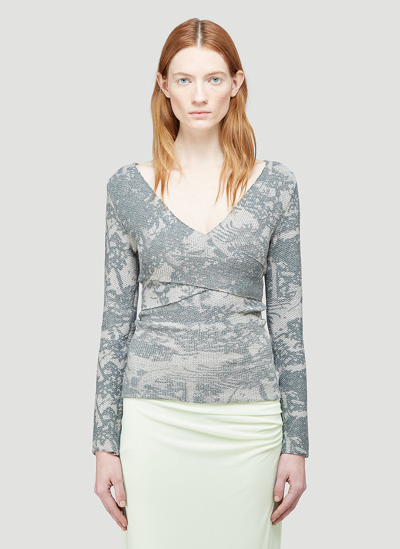 Eckhaus Latta Poison Wrap Top In Grey