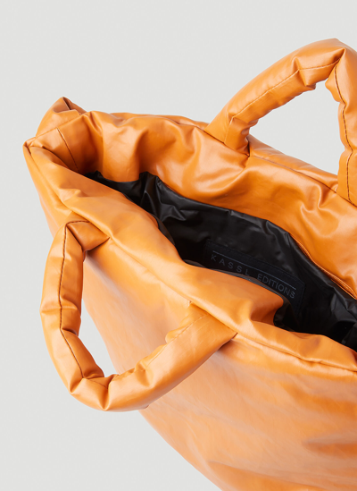 Shop Kassl Editions Pillow Oil Medium Tote Bag In Orange