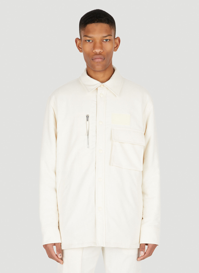 Shop Helmut Lang Flannel Shirt In Cream