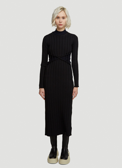 Shop Dion Lee X Braid Reversible Mid Length Dress In Black