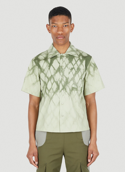 Shop Dion Lee Shibori Safari Shirt In Green