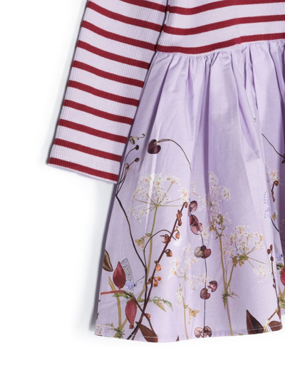 Shop Molo Mix-print Long-sleeved Dress In Purple