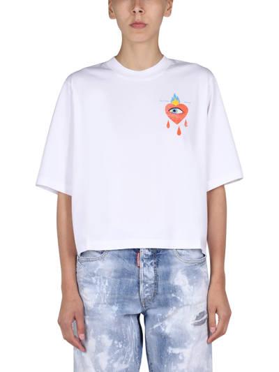 Shop Dsquared2 Dont Cry For Me T-shirt In Bianco