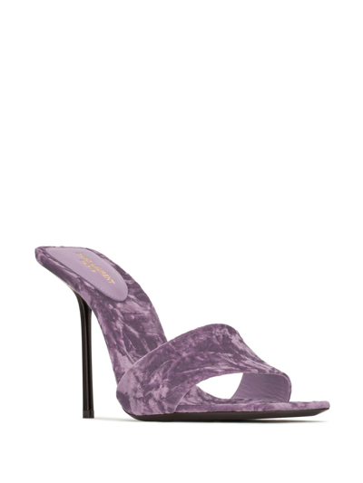 Shop Saint Laurent Baliqua 105mm Sandals In Purple