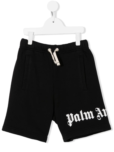 Shop Palm Angels Logo-print Shorts In Black