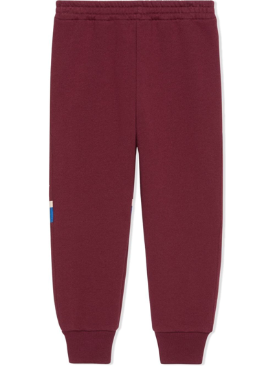 Shop Gucci Logo-print Cotton Track Pants In Red
