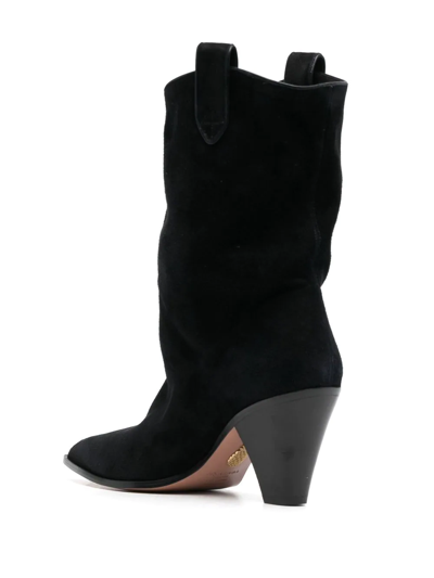 Aquazzura Boogie 70 Suede Ankle Boots In Black