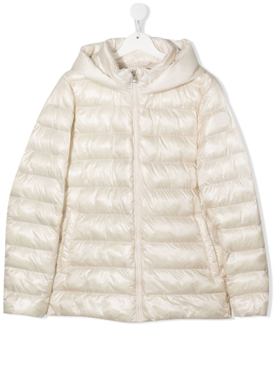 Shop Woolrich Teen Hooded Puffer Jacket In Neutrals