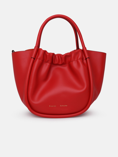 Shop Proenza Schouler Red Leather Ruched Bag
