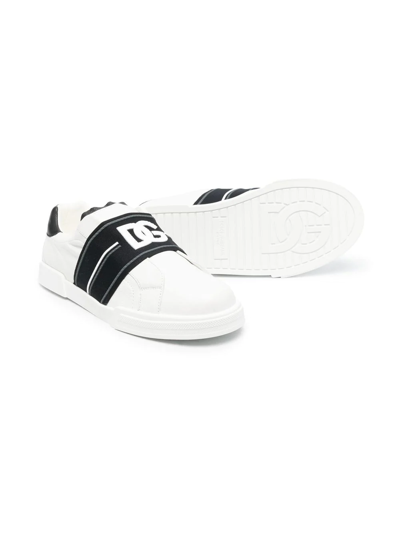 Shop Dolce & Gabbana Teen Sorrento Slip-on Sneakers In White