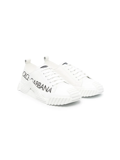 Shop Dolce & Gabbana Teen Ns1 Logo-print Low-top Sneakers In White