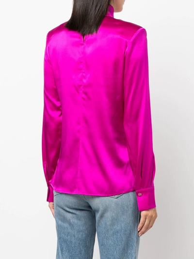 Shop Genny Cut Out-detail High Neck Blouse In Pink