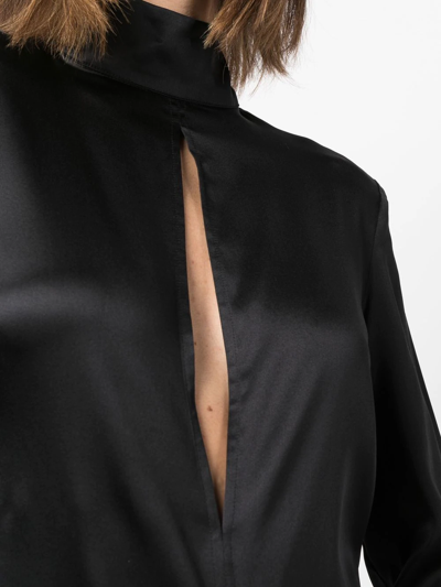 Shop Genny Cut-out Detail Silk Shirt In Black