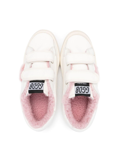 Shop Golden Goose Super-star Touch-strap Sneakers In White