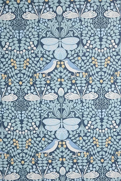 Shop York Wallcoverings Butterfly Garden Wallpaper In Blue