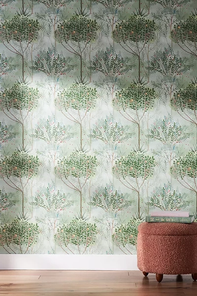 Shop York Wallcoverings Orchard Wallpaper In Green