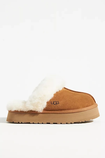 Shop Ugg Disquette Slippers In Yellow