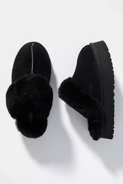 Shop Ugg Disquette Slippers In Black
