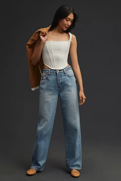 Shop Modern American Rexford High-rise Relaxed Straight Jeans In Blue